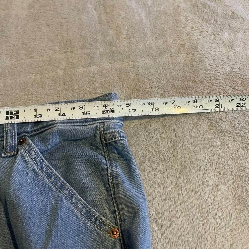 Old Navy Jeans Womens 10 Blue Baggy Wide Leg Cargo Drapey Denim High Rise 33x29